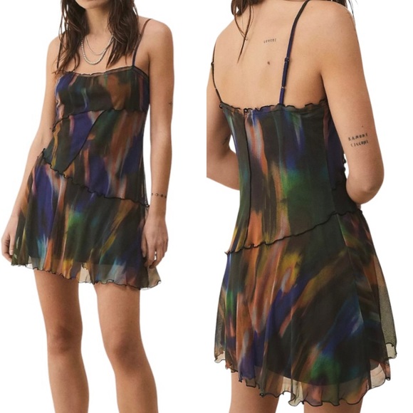Urban Outfitters UO Moxie Multi Mesh Mini Slip Women’s Dress M - Picture 6 of 6